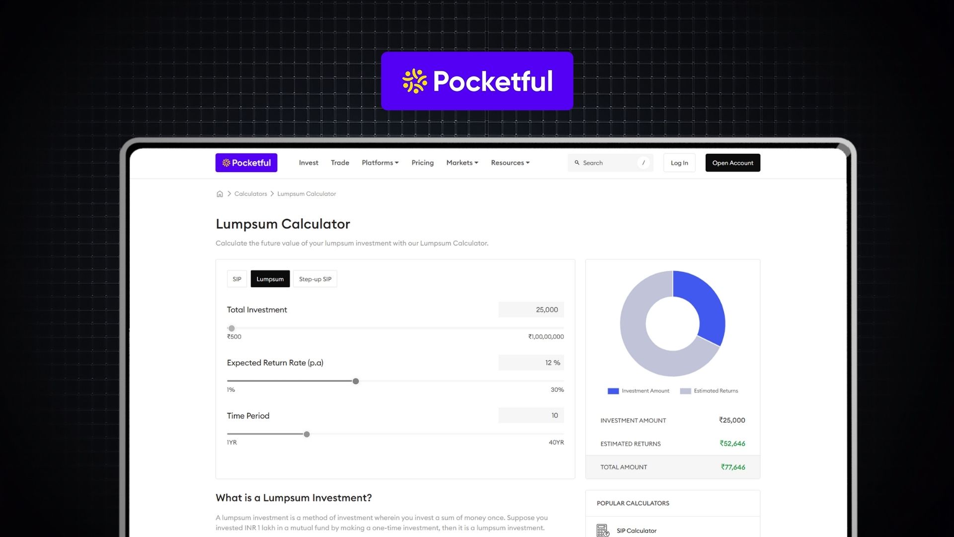 SBI Lumpsum Calculator: Calculate SBI Lumpsum Returns | Pocketful