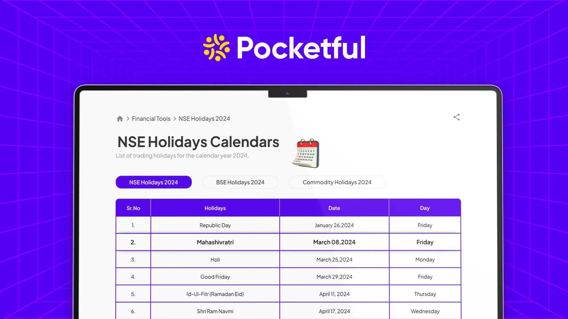 NSE Holidays Calendar 2024 List Of NSE Trading Holidays In India